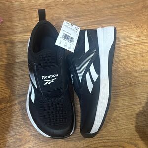 Reebok Black and White Slip-On Running Shoes